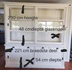 Witte massief houten buffetkast, Ophalen, Strak, Gebruikt, 200 cm of meer