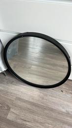 Woood spiegel met metalen rand 56D, Ophalen, Gebruikt, Rond, Minder dan 100 cm