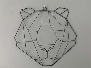 Leuke wanddecoratie berenkop zwart beschikbaar voor biedingen