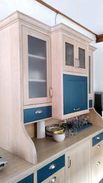 eikenhouten keuken met Belgisch hardstenen aanrechtblad,, Ophalen of Verzenden, Gebruikt, Graniet of Steen