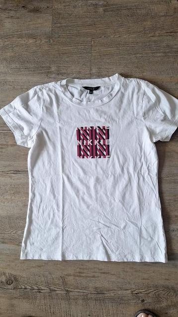 Super gaaf wit t-shirt van Nikkie, maat 34, ZGAN! beschikbaar voor biedingen