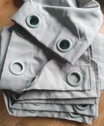 8 RING GORDIJNEN, kaki/ lichtgroen, breed 1.40 x hoog 2.60, Huis en Inrichting, Stoffering | Gordijnen en Lamellen, Ophalen, Zo goed als nieuw