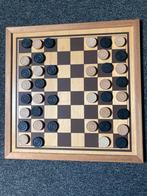 Schaak/Dambord met Houten Stenen, Hobby en Vrije tijd, Gezelschapsspellen | Bordspellen, Een of twee spelers, Ophalen, Gebruikt