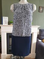 Devernois prachtige blauw wit zijden jurk jurkje mt 38 40 M, Kleding | Dames, Maat 38/40 (M), Zo goed als nieuw, Knielengte, Devernois