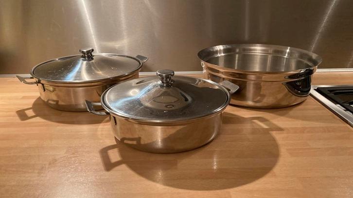 Dekschalen, Huis en Inrichting, Keuken | Potten en Pannen, Zo goed als nieuw, Koekenpan of Braadpan, Overige materialen, Ophalen of Verzenden