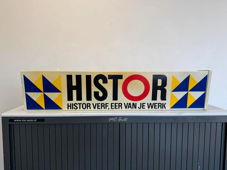 Vintage Histor Verf Reclamebord, Antiek en Kunst, Antiek | Emaille, Ophalen