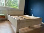Houten bed 160 x 200 met lattenbodem en matrassen, Ophalen, Gebruikt, Wit, Tweepersoons