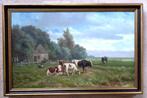 == Hendrik Savrij 1823-1907 ==landschap m koeien==, Antiek en Kunst, Kunst | Schilderijen | Klassiek, Ophalen