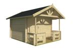 Houten speelhuisje Marii | 16 mm dikke wanden | 215x215 cm, Verzenden, Groenestraat 34, 6669DS Dodewaard, Mail@wellestuinhout.nl