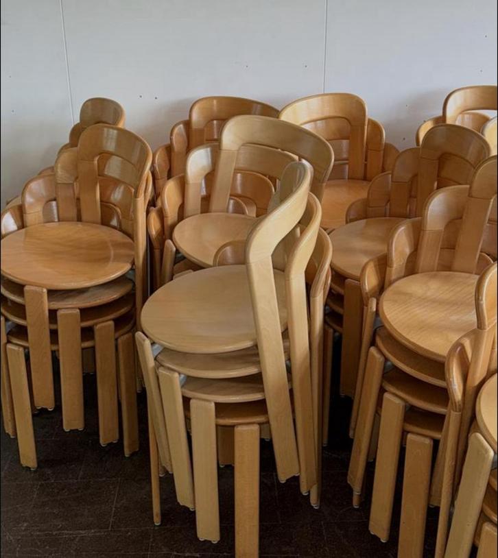 Kusch Co Bruno Rey stoelen donker naturel, Huis en Inrichting, Stoelen, Zo goed als nieuw, Eén, Hout, Bruin, Ophalen