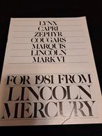 Lincoln Mercury 1981 Brochure - Lynx, Capri, Cougar, Ophalen of Verzenden, Gelezen, Overige merken