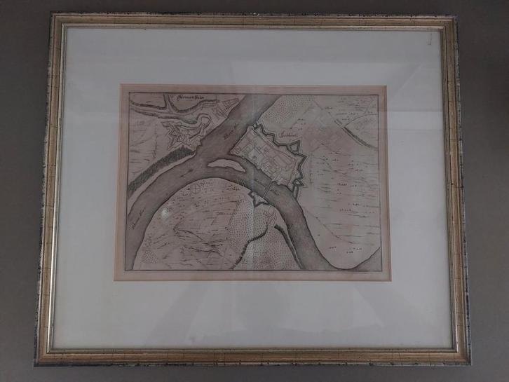 Originele antieke kopergravure – Koblenz & Vesting, Antiek en Kunst, Kunst | Etsen en Gravures, Ophalen of Verzenden