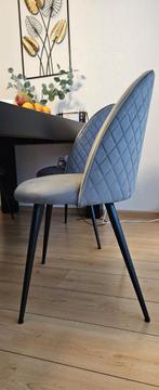 6 nieuw Eetkamerstoelen KOKKEDAL fluweel grijs/zwart, Ophalen, Nieuw, Grijs