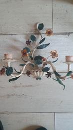 Oude brocante franse wandlamp met bloemen, Ophalen of Verzenden, Zo goed als nieuw, Metaal