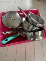 Belgische Pannenset met koekenpannen, Ophalen, Gebruikt, Rvs, Pannenset