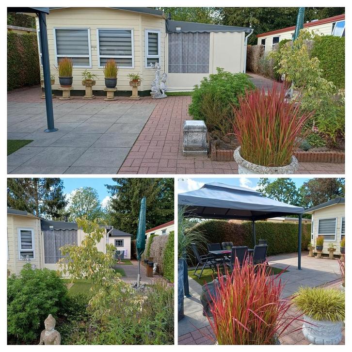 Te koop Chalet Evolution Optimus 11 x 4 mtr bouwjaar 2012, Caravans en Kamperen, Stacaravans, Ophalen of Verzenden