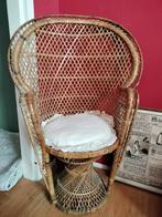 Rieten sierstoeltje, Huis en Inrichting, Stoelen, Gebruikt, Bruin, Vintage, Riet of Rotan