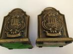 Antieke bronzen Academia Groningana boekensteun, Ophalen of Verzenden