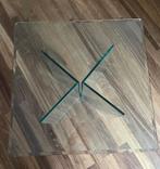 Glazen Tafel, Huis en Inrichting, Tafels | Salontafels, Ophalen, Gebruikt, 50 tot 75 cm, Vierkant