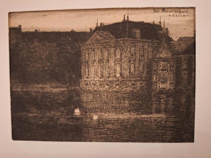 Ets Mauritshuis van A.L. Koster, Antiek en Kunst, Kunst | Etsen en Gravures, Ophalen of Verzenden
