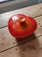 Hartvormige braadpan - Le Creuset Dupe, Huis en Inrichting, Keuken | Potten en Pannen, Ophalen, Gietijzer, Zo goed als nieuw, Keramische plaat