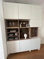 Wit / beige wandkast -2.40 m hoog (incl.10cm poot), Ophalen, Zo goed als nieuw, 25 tot 50 cm