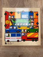 Schoolmateriaal houten puzzel voertuigen/auto’s, zgan, Ophalen of Verzenden, 10 tot 50 stukjes, Zo goed als nieuw, 6 maanden tot 2 jaar