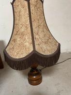 Mooie Antieke Tafellamp, donker eiken., Antiek en Kunst, Ophalen of Verzenden
