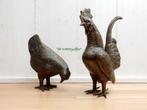 064* bronzen kip en haan (boven € 75 geen verzendkosten), Ophalen of Verzenden, Nieuw, Overige materialen, Dierenbeeld