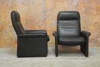 ZGANieuw! zwarte leren De Sede DS 50 design fauteuil, De Sede, Design, 75 tot 100 cm, Ophalen of Verzenden