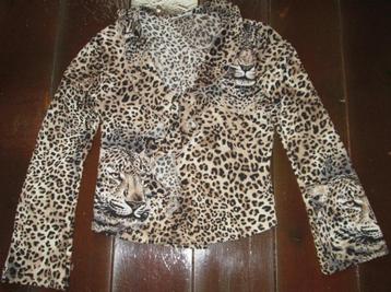 Romantisch Luipaard blouse / topje met ruffle voorkant. beschikbaar voor biedingen