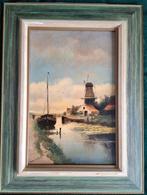 Zomers schilderij met molen, Antiek en Kunst, Kunst | Schilderijen | Klassiek, Ophalen of Verzenden