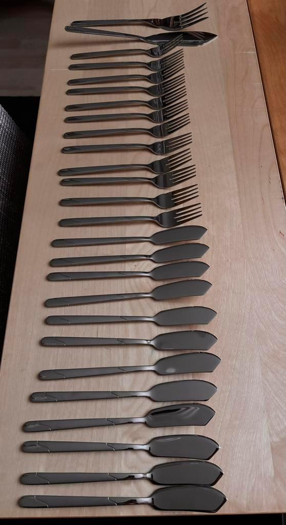 Visbedtek 12 persoons, Huis en Inrichting, Keuken | Bestek, Nieuw, Bestekset, Rvs of Chroom, Vaatwasserbestendig, Ophalen of Verzenden