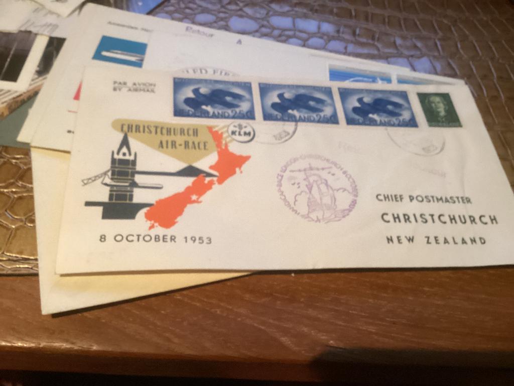 No9273 KLM Christchurch Air race 1953 Heb ook van Neder, Postzegels en Munten, Postzegels | Eerstedagenveloppen, Onbeschreven