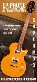 NIEUWSTAAT EPIPHONE SLASH AFD LES PAUL SPEC-II CLASSIC AMBR, Ophalen of Verzenden, Nieuw, Solid body, Epiphone