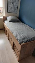 steigerhouten bed met kistjes, 90 cm, Eenpersoons, Steigerhout, Ophalen of Verzenden