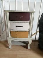 Vintage Nachtkastje met 3 Lades, Ophalen, Minder dan 50 cm, Gebruikt, Vintage