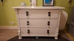 Witte commode met 3 lades, Gebruikt, 70 cm of meer, 100 cm of meer, Voetruimte