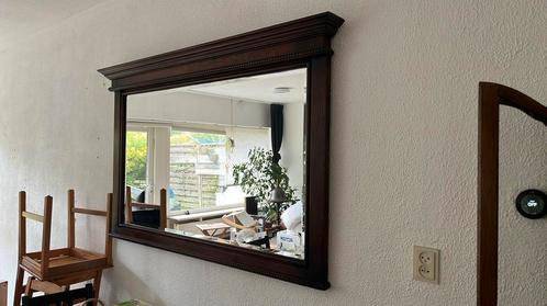 Antiek Moiie Spiegel - Elegant Vintage Wooden Wall Mirror, Antiek en Kunst, Antiek | Spiegels, Minder dan 100 cm, Ophalen
