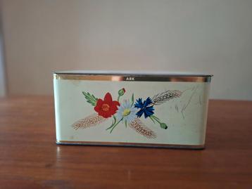 Vintage Ark Blik met Wilde Bloemen beschikbaar voor biedingen