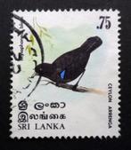 Sri Lanka - vogel - Myophonus blighi - Ceylon Arrenga, Ophalen of Verzenden, Gestempeld, Dier of Natuur