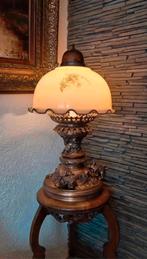 Art deco france lamp met glas met Japans thema, Ophalen of Verzenden