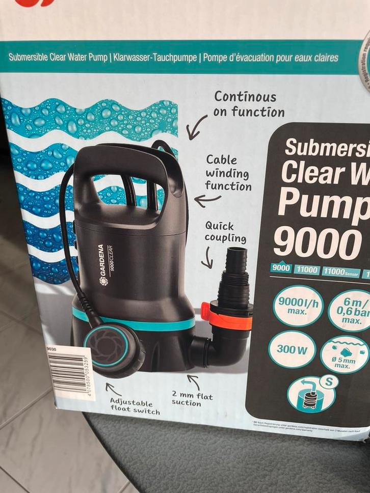 Gardena 9000 dompelpomp splinternieuwe, Tuin en Terras, Waterpompen, Nieuw, Dompelpomp, Ophalen