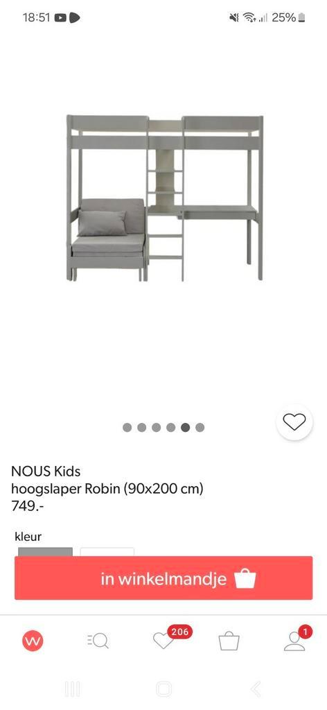 Hoogslaper met zitje/logeerbed en bureau, Huis en Inrichting, Slaapkamer | Stapelbedden en Hoogslapers, Gebruikt, Hoogslaper, 90 cm
