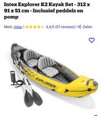 Kayak geel inclusief peddels en pomp, Watersport en Boten, Ophalen, Gebruikt, Met peddels, Kajak