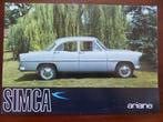 Simca Ariane 1959 1960 brochure sheet, Boeken, Auto's | Folders en Tijdschriften, Verzenden, Gelezen, Overige merken