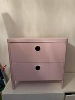 Roze commode voor de kinderkamer, Huis en Inrichting, Kasten | Ladekasten, Ophalen, 1 of 2 laden, Zo goed als nieuw, Minder dan 100 cm