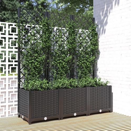 Plantenbak met latwerk 120x40x136 cm €95, Tuin en Terras, Bloembakken en Plantenbakken, Nieuw, Kunststof, Ophalen of Verzenden