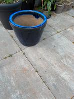 Blauwe bloempot, Tuin en Terras, Bloembakken en Plantenbakken, Ophalen, Steen, Gebruikt, Minder dan 60 cm
