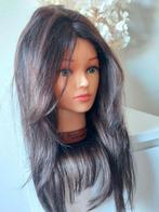 raw hair wig pruik echt haar lace wig closure 18 inch bruin, Ophalen of Verzenden, Nieuw, Pruik of Haarverlenging